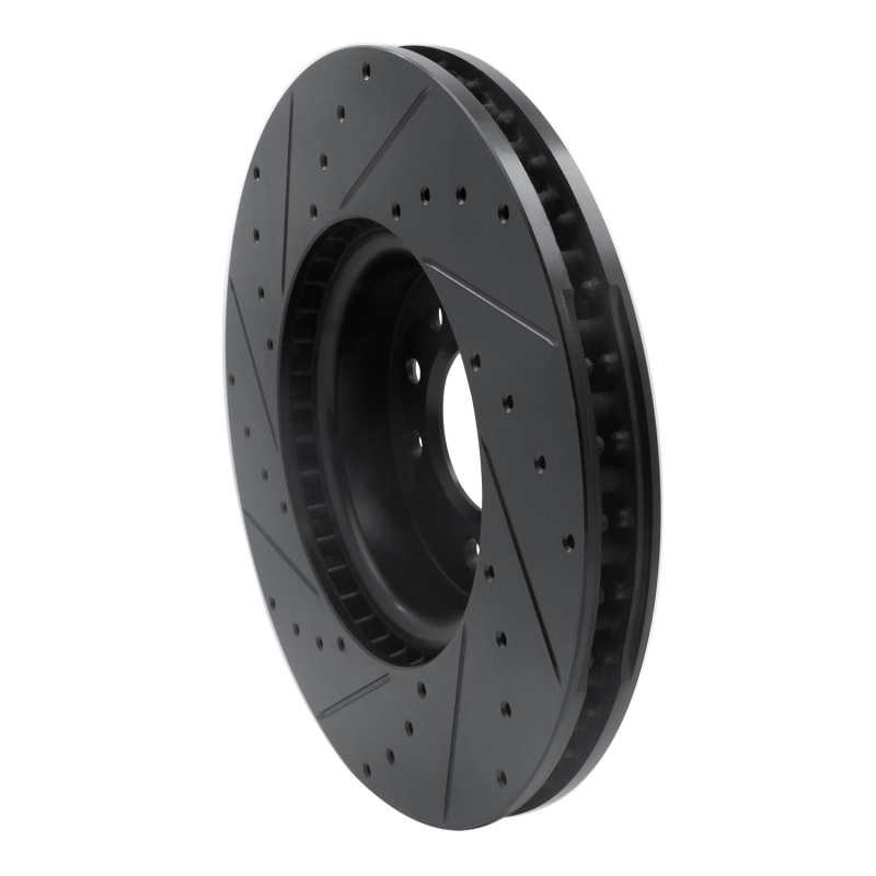 Land Rover Range Rover Sport Brake Rotor (1) - Front Right - R1 Concepts - Drilled & Slotted - Black - `18-`20